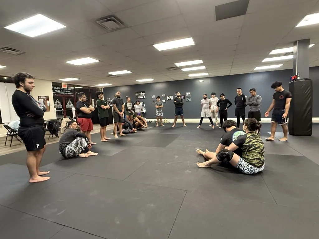 Inside the Rolling Bear BJJ training facility in Kenilworth, New Jersey