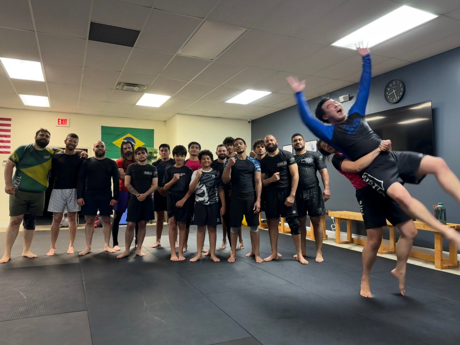 Rolling Bear BJJ adult No-Gi students together after class