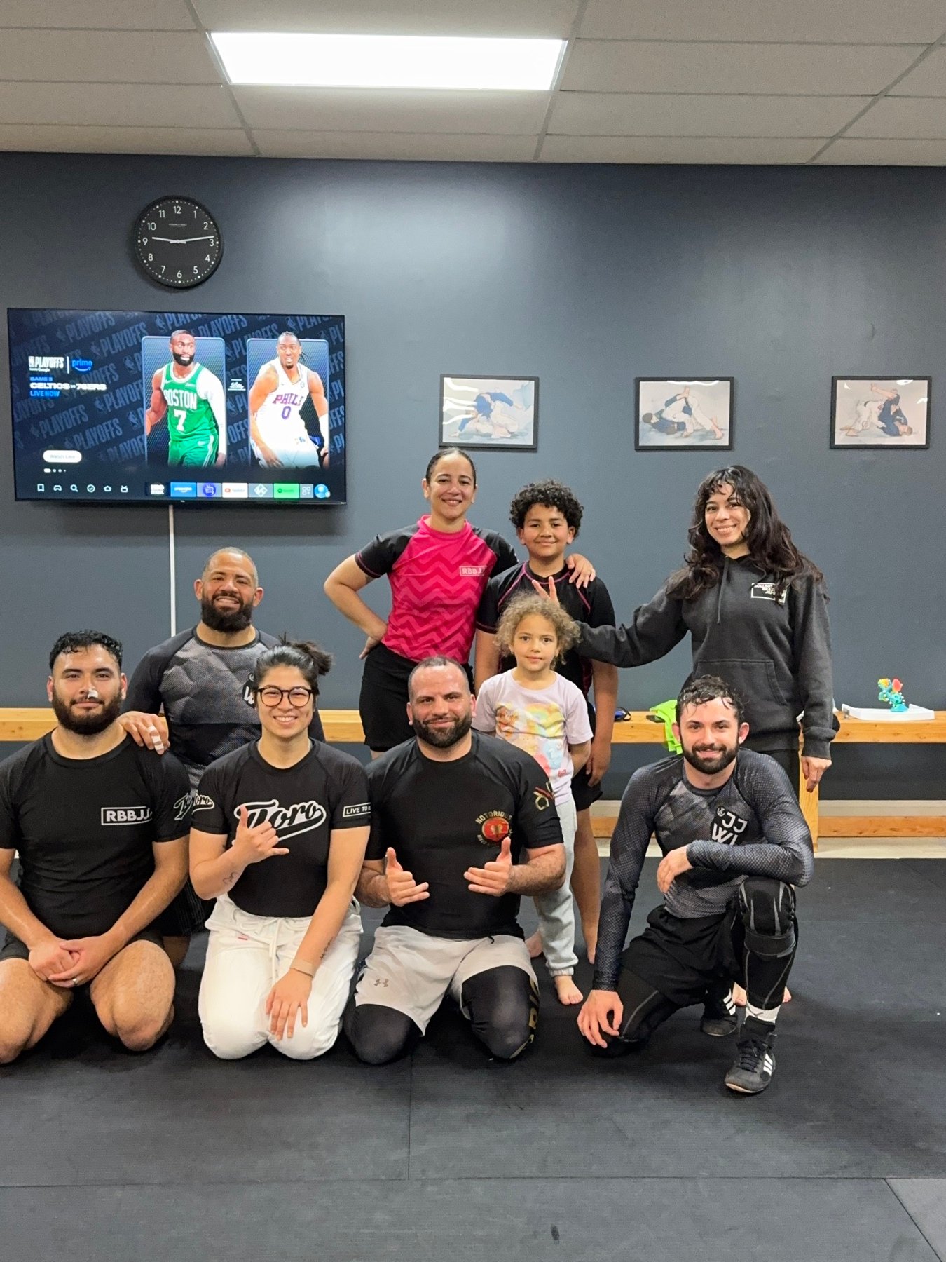 Rolling Bear BJJ wrestling students and training partners together after class
