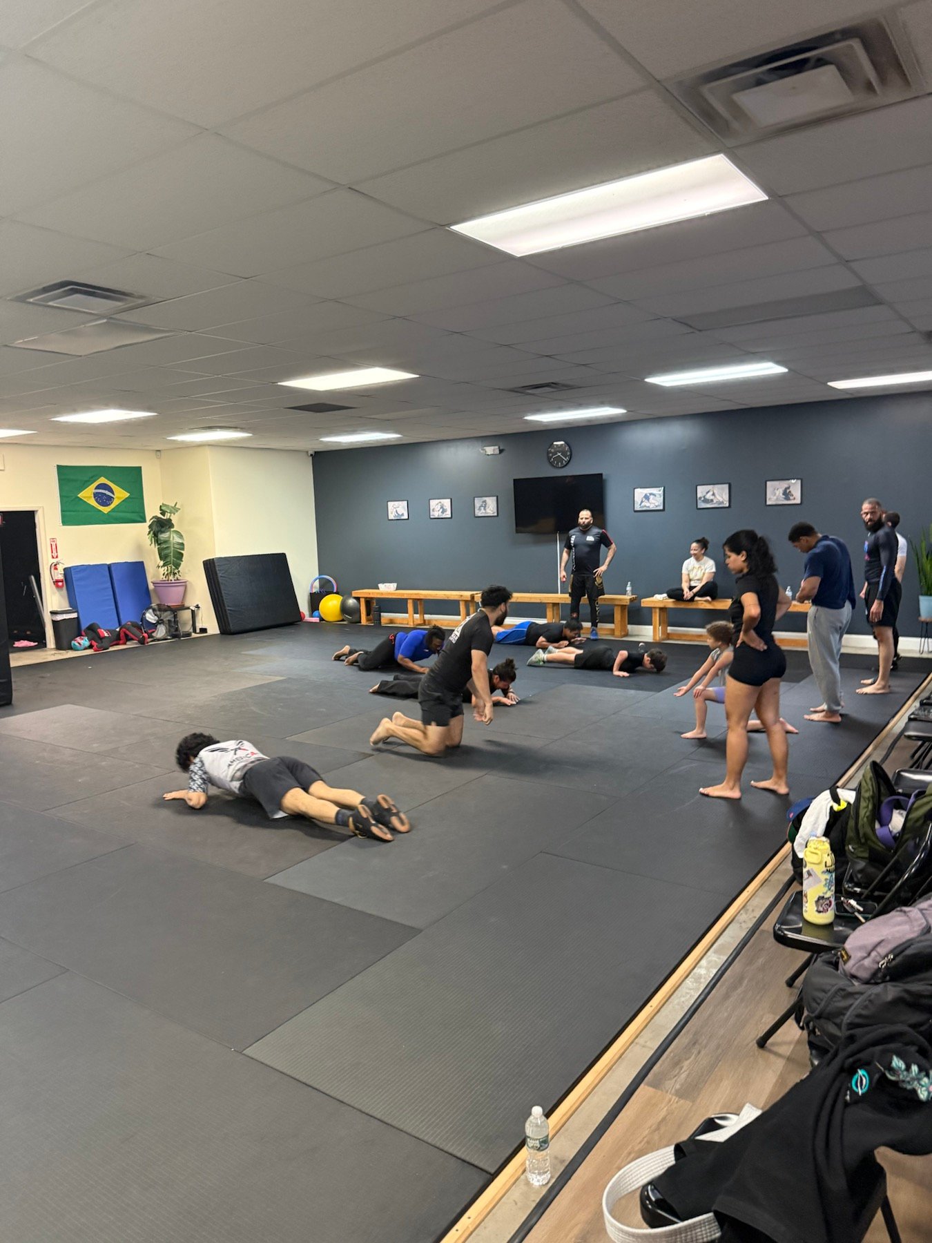 Rolling Bear BJJ students completing wrestling conditioning drills